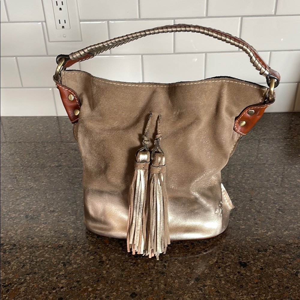 Patricia Nash Metallic Hobo GOLD-DIPPED Bag